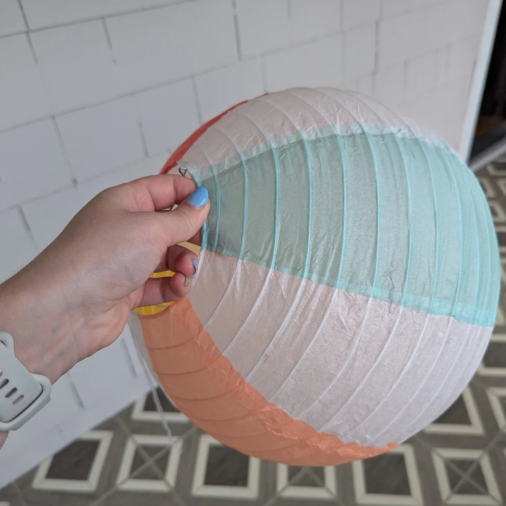 Set Of 6 Beach Ball Decorative Paper Lanterns Pool Party
